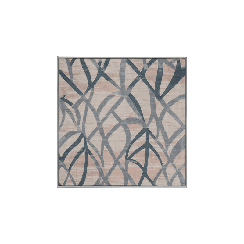 Tapis gris soyeux et moelleux, Carré 8 pi