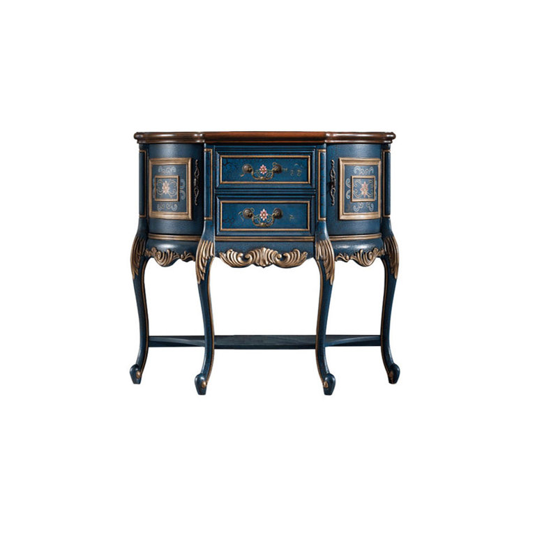 Armoire de rangement avec buffet décoratif American, Brun et bleu