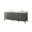 Ensemble de meuble-lavabo autoportant à double cuve 84 po avec plateau en marbre Lavallon-126320303-126320300