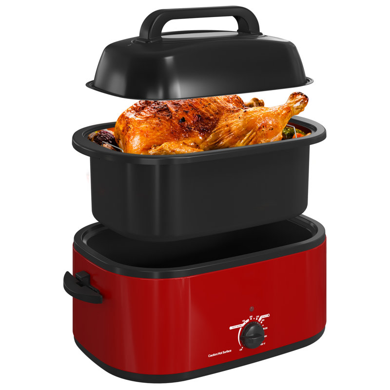 Sunvivi Electric Roaster Oven with Removable Pan, 22 quarts, Red