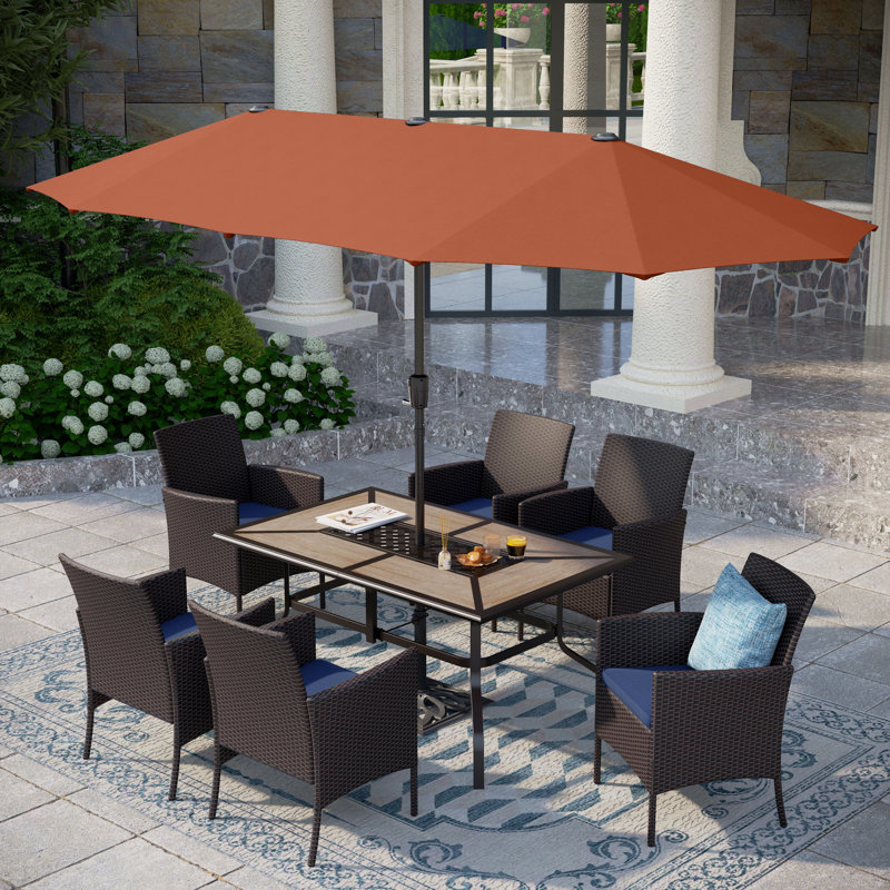 Leonard 6 - Person Patio Dining Set with Rectangular Table