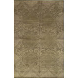 Ivory Hand-Knotted Wool Diamond Floral Lattice Geometric Modern Contemporary Carpet Rug