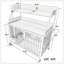 Grande cage pour animaux avec support de rangement et bassins en acier inoxydable, structure en fer à double couche et panneau de fibres à densité moyenne, robuste et pratique (noir et beige)