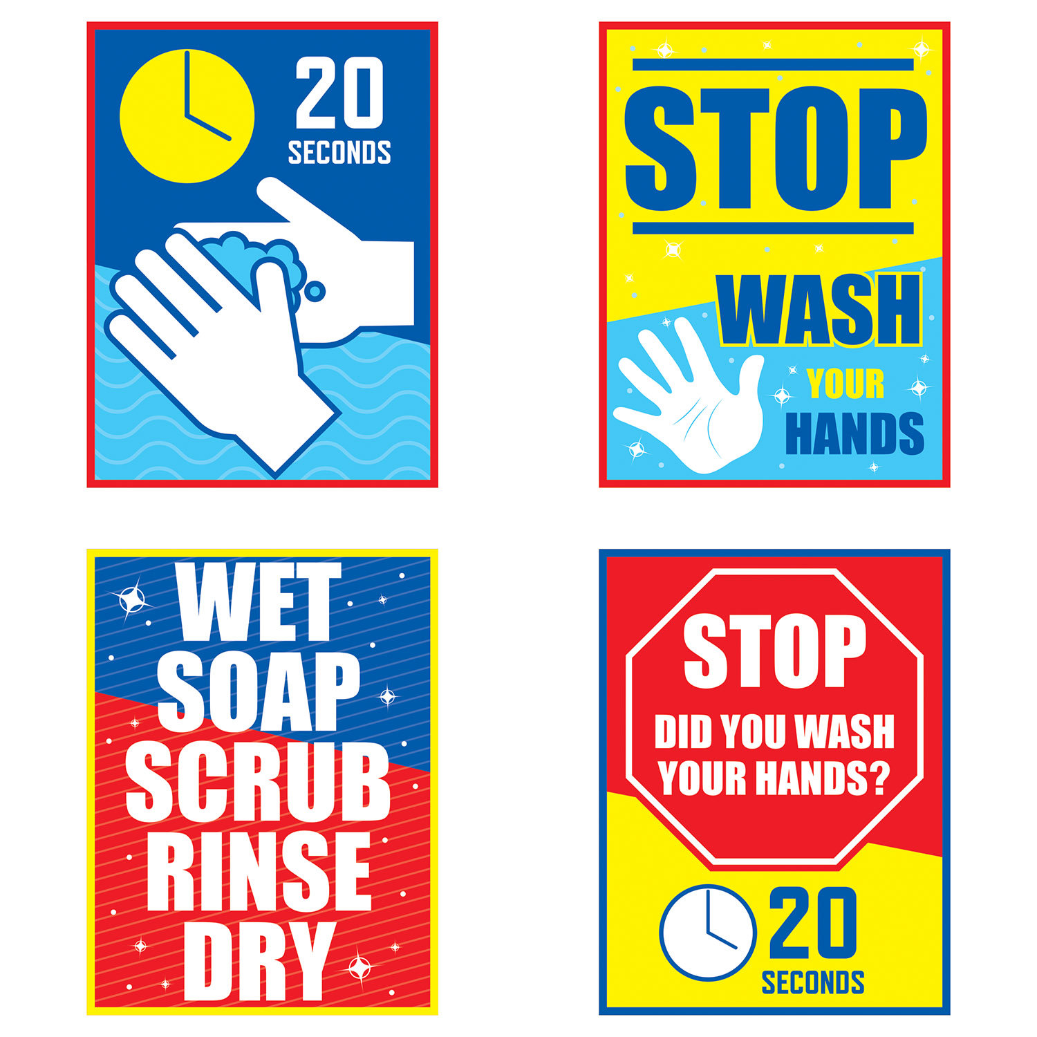 The Party Aisle™ Stop Scrub Your Hands Paper Wall Signs - Wayfair Canada