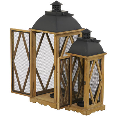 Ensemble de lanternes en bois pour l'intérieur et l'extérieur