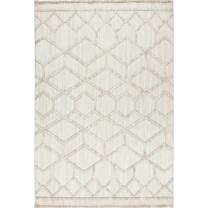 Malili Moroccan Beige Area Rug, Rectangle 8'10" x 12'