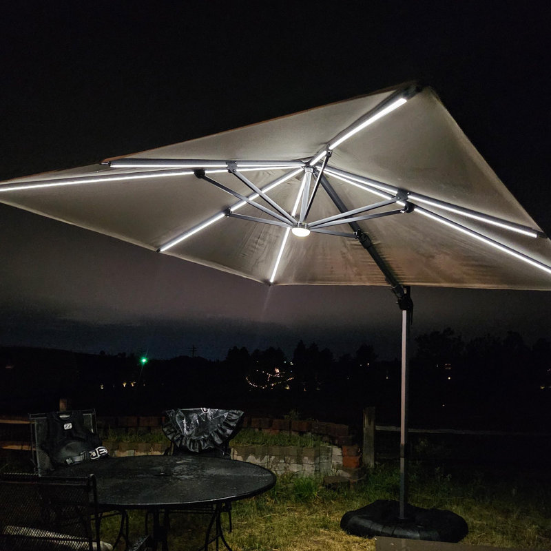 Parasol en porte-à-faux 120 po beige, Beige