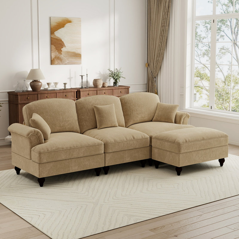 Sectionals Sofa, Living Room Set, L Shape Sofa, For Living Room, Light Coffee Chenille