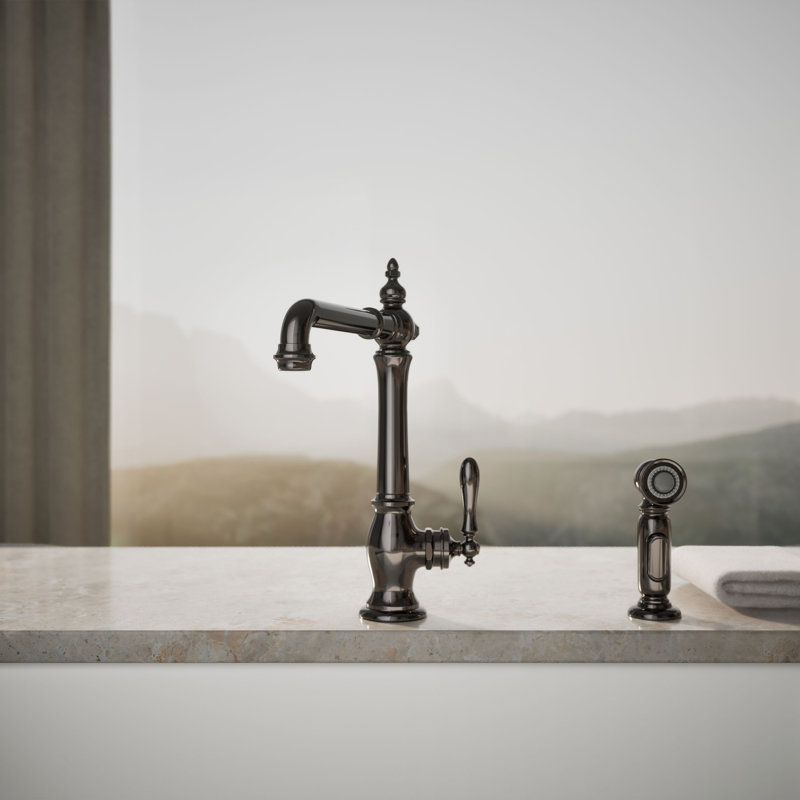 Artifacts® Single Handle Kitchen Sink Faucet with Accessories, Vibrant Titanium