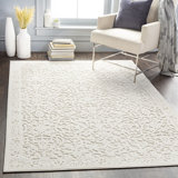 Emert Floral Light Beige/Charcoal Indoor / Outdoor Area Rug