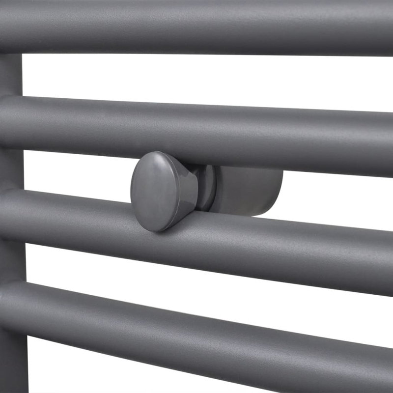 Sonny Curved Towel Rail Heated Towel Rails, 480mm H x 480mm W x 22cm D, Grey