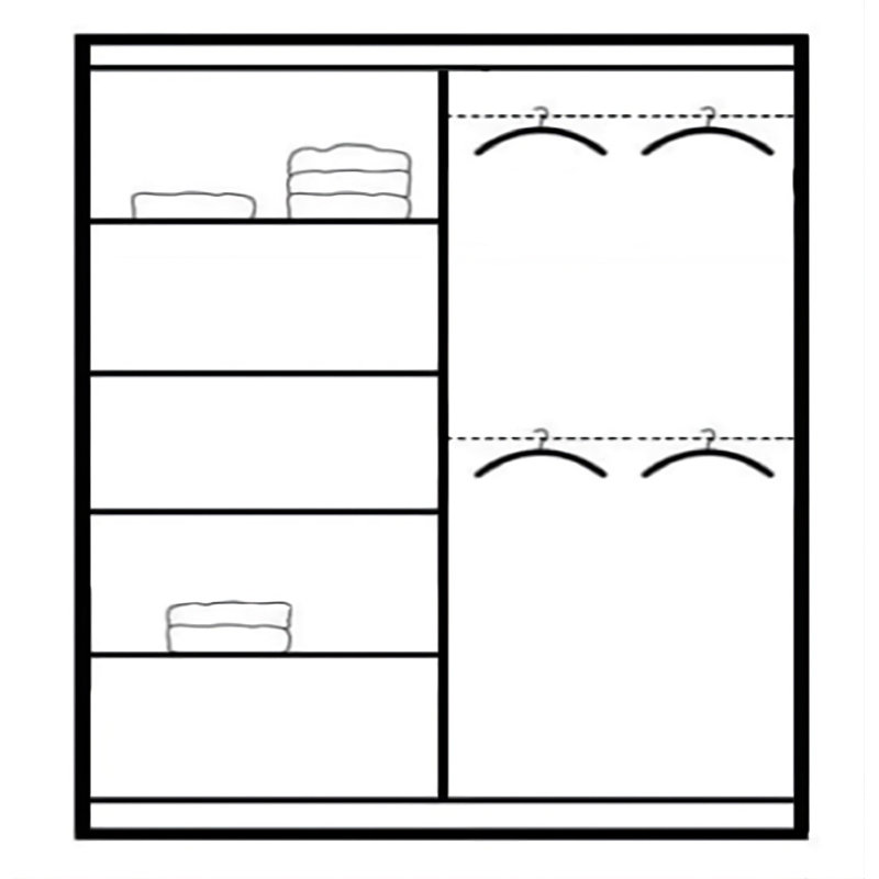 Manufactured Wood Wardrobe, White, 215xm H x 200cm W x 65cm D