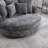 Slipcovered Barrel Chair With Ottoman-1750197660