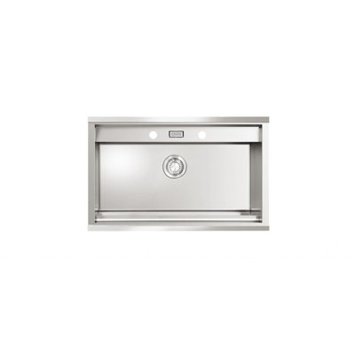 Ukinox 500mm W Single Bowl Stainless Steel Kitchen Sink with 2 Faucet Holes
