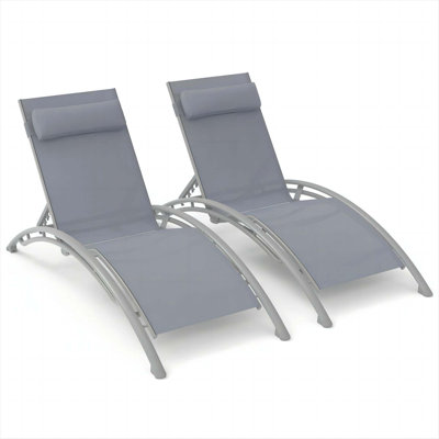 Chaise longue d'extérieur en métal Leiner