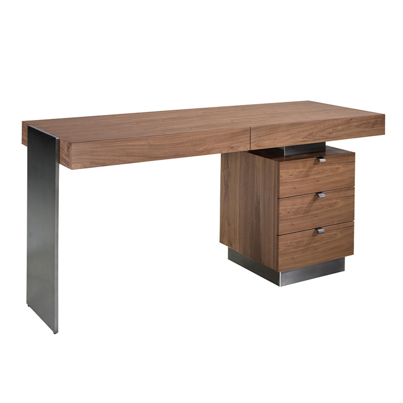 Desk walnut and darkened polished