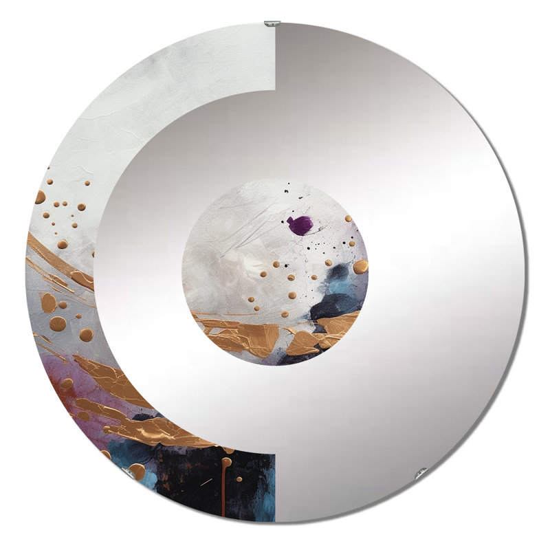 Jabahri - Miroir mural demi-cercle, 23,6 po x 23,6 po