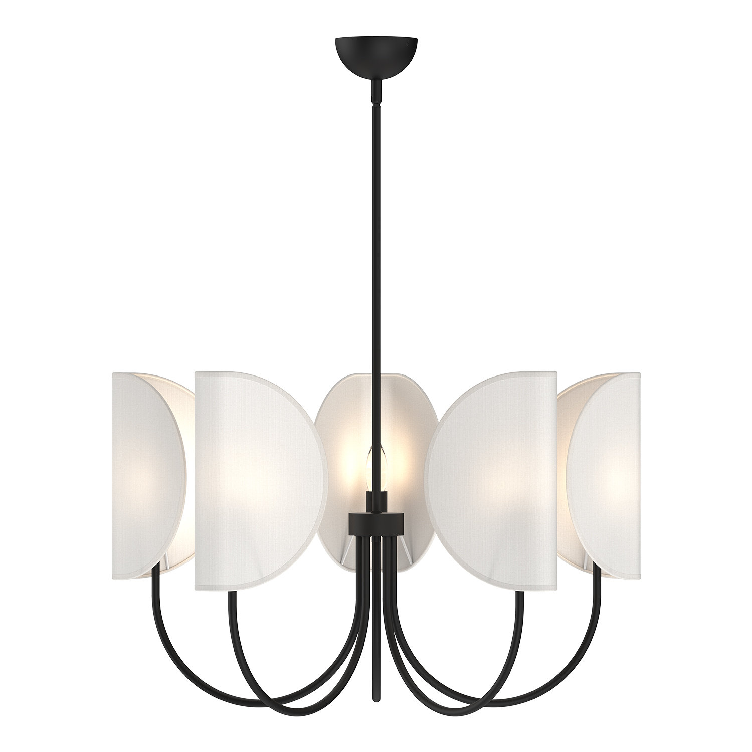 Calline 5 - Light Chandelier, Matte Black/White