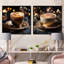 Ensemble de salon 2 pièces Brown Golden Brew Brilliance Coffee I - Coffee Wall Art-1971094866-1971094868
