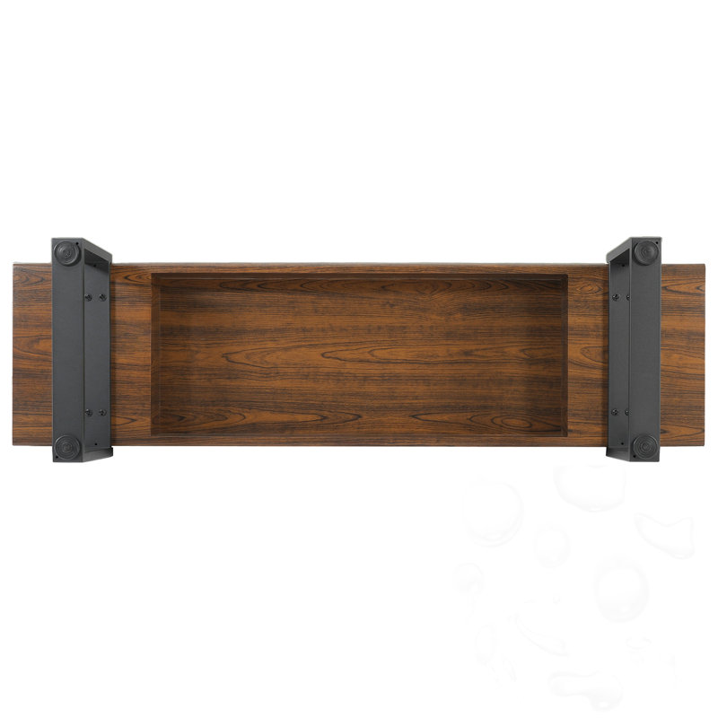 Banc en bois avec pieds en métal, Espresso