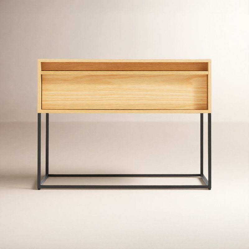 Rule 1 - Drawer Nightstand, Black/White Oak