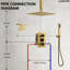 Système de douche numérique à double pomme de douche, robinet de douche à pluie de plafond de 12 po avec douche à main-89015408