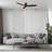 60"  3-Blade Flush Mounted Black Ceiling Fan with Remote Control, without Light-2135301076