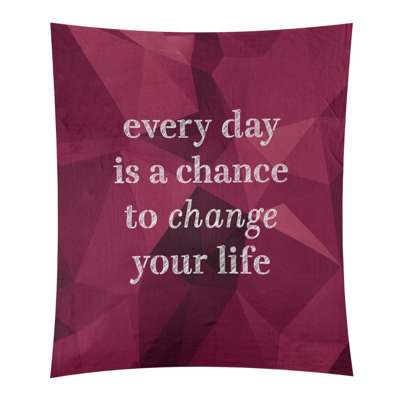 Tapisserie de polyester, changer votre citation à vie, H 27,5 po x l 37,5 po, Spinelle
