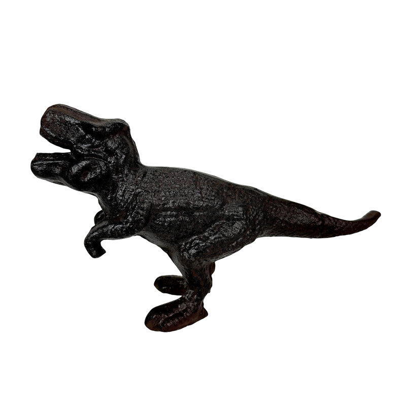Ensemble de 2 serre-livres vintage en fonte T-Rex en brun vieilli, 5 pouces de haut