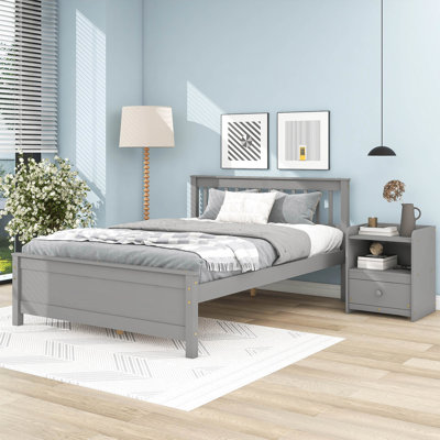 Alberich Full Bed Frame with a Nightstand