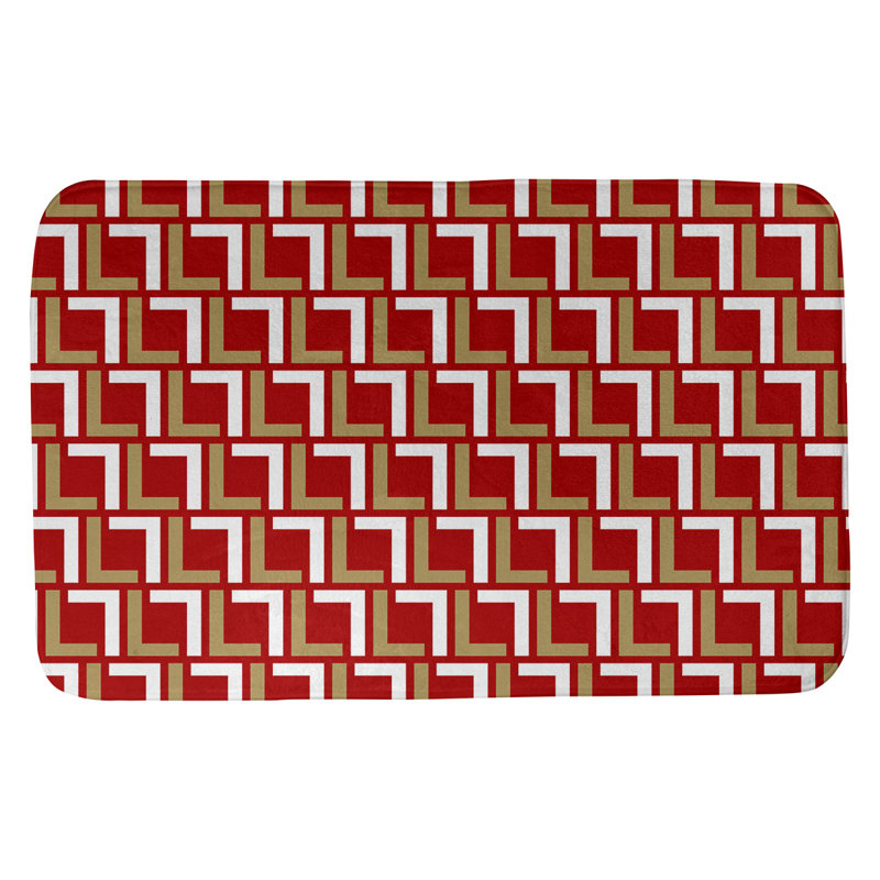 Tapis pour salle de bain Baltimore, l 17 po x L 24 po, Red/Gold/White