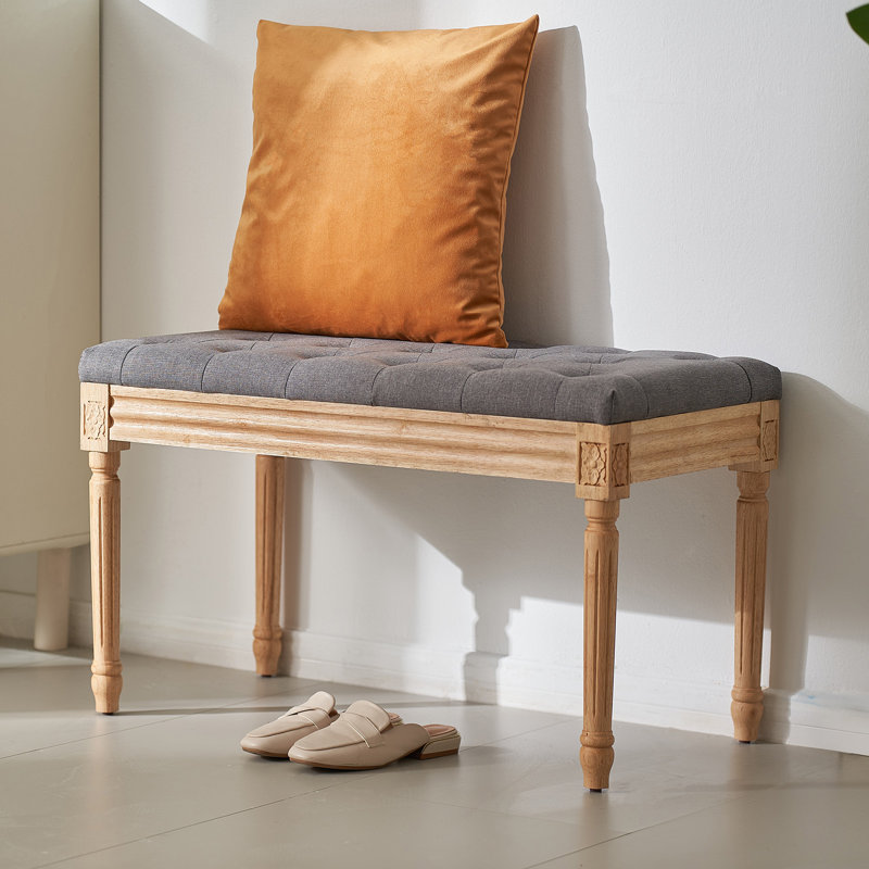 Banc en tissu Ninnekah, Gris foncé