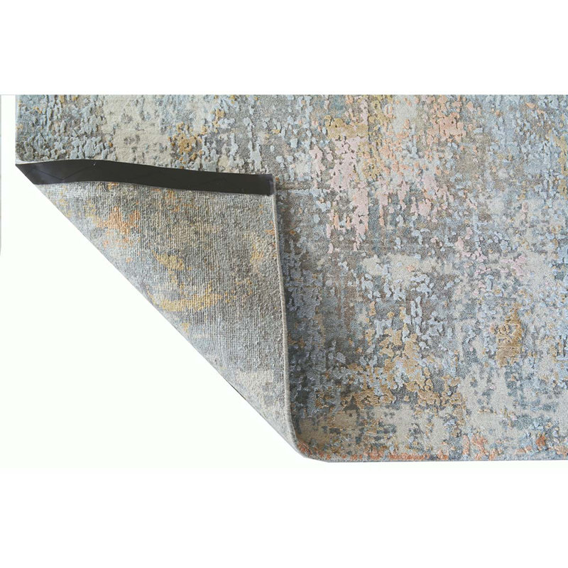 Hand Knotted Abstract Area Rug, Rectangle 4' x 6'