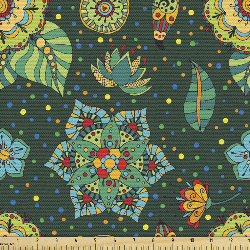 Tissu fleuri, l 36 po x L 360 po