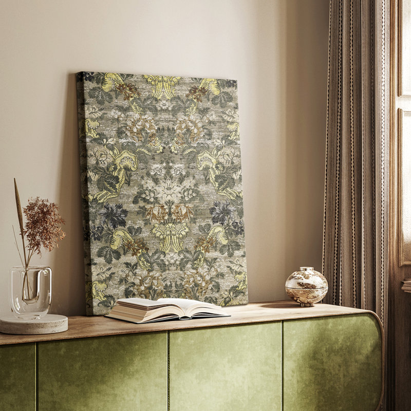 Imprimé floral rétro CCGLXVII - galerie Cavas, H 27 po x l 18 po