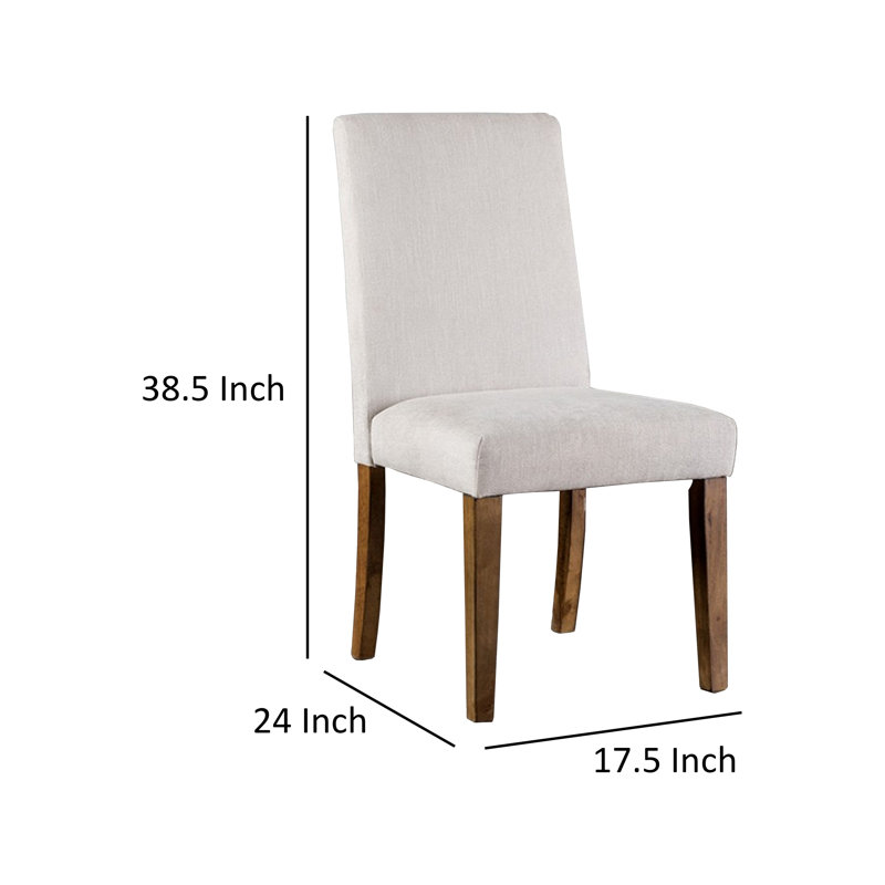 Ensemble de 2 chaises d'appoint Jule, bois massif brun, revêtement en tissu blanc doux