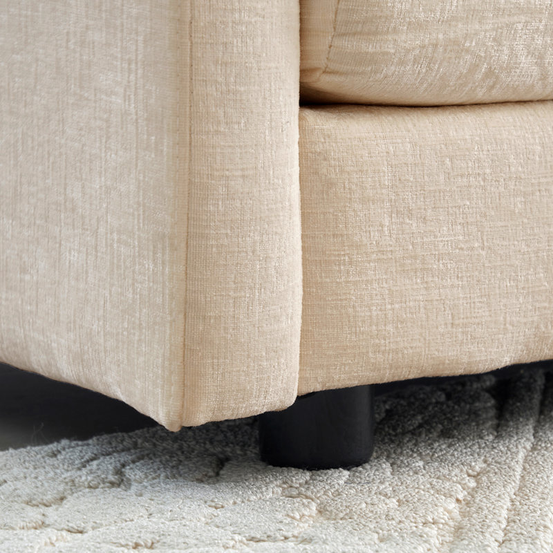 Ensemble de canapé en chenille à assise profonde, canapé moderne pour le salon et le bureau, Chenille beige