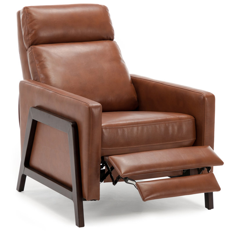Fauteuil inclinable en cuir Bosse, Similicuir caramel performance