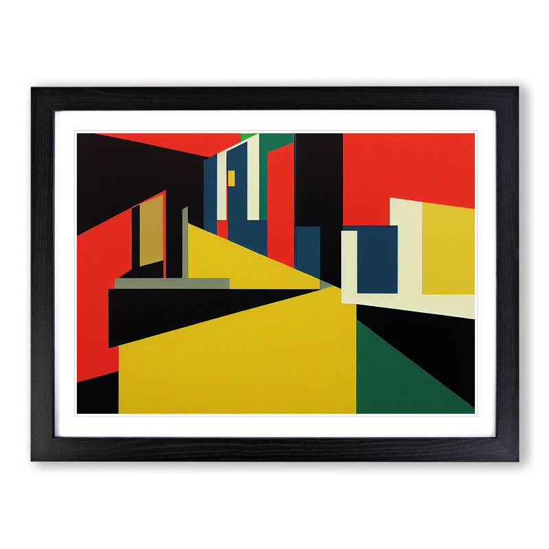 XH1022-6197X Modern Suprematism Art Vol.7 - Single Picture Frame Print, Black Framed, 46cm H x 64cm W x 2cm D