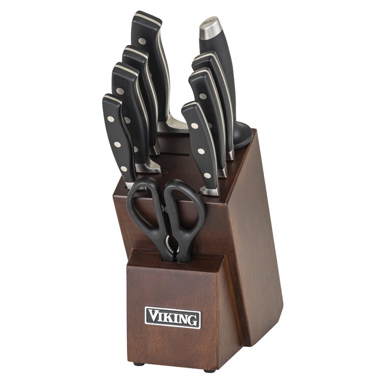 Knife Set, 15-Piece Kitchen Knife Set with Block Wooden German