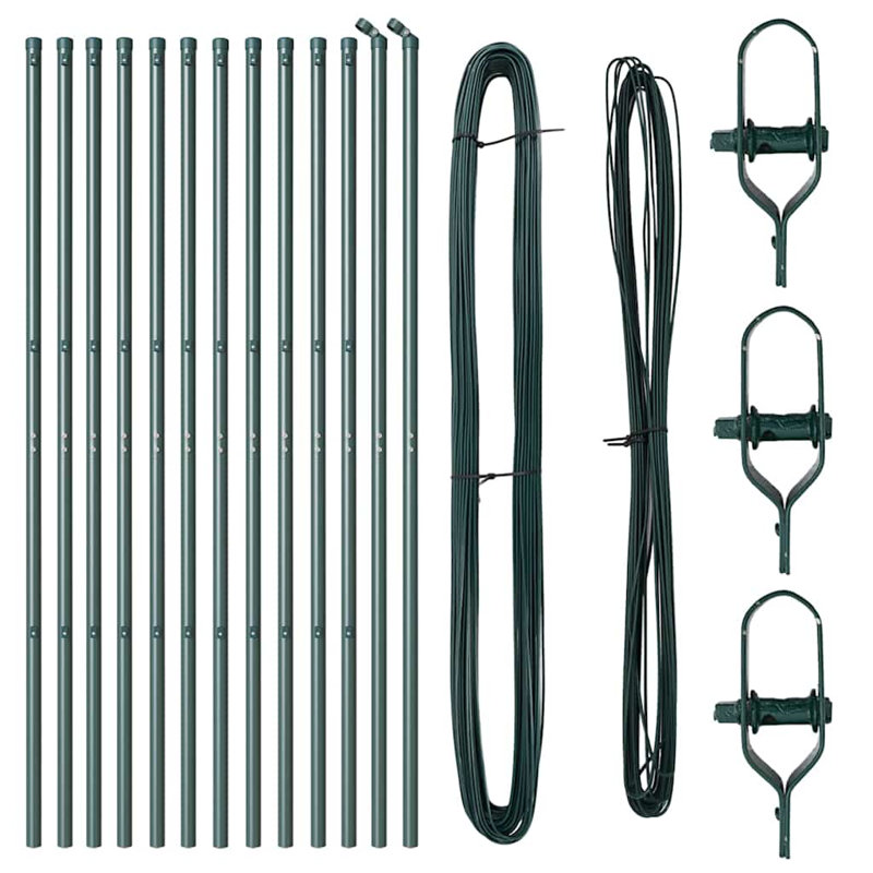 Clôture vidaXL 13 pièces acier argenté, Argent, H 67 po x l 1,3 po x P 1,3 po