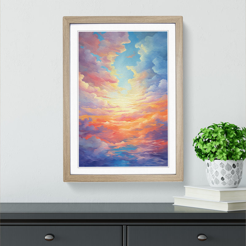 Single Picture Frame Print on Wood, Oak Framed, 34cm H x 25cm W