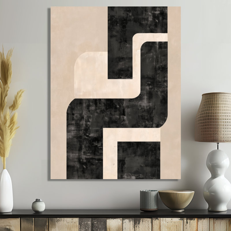 Compositions minimalistes et abstraites dans des tons naturels - décoration murale moderne en métal, L 16 po x H 32 po