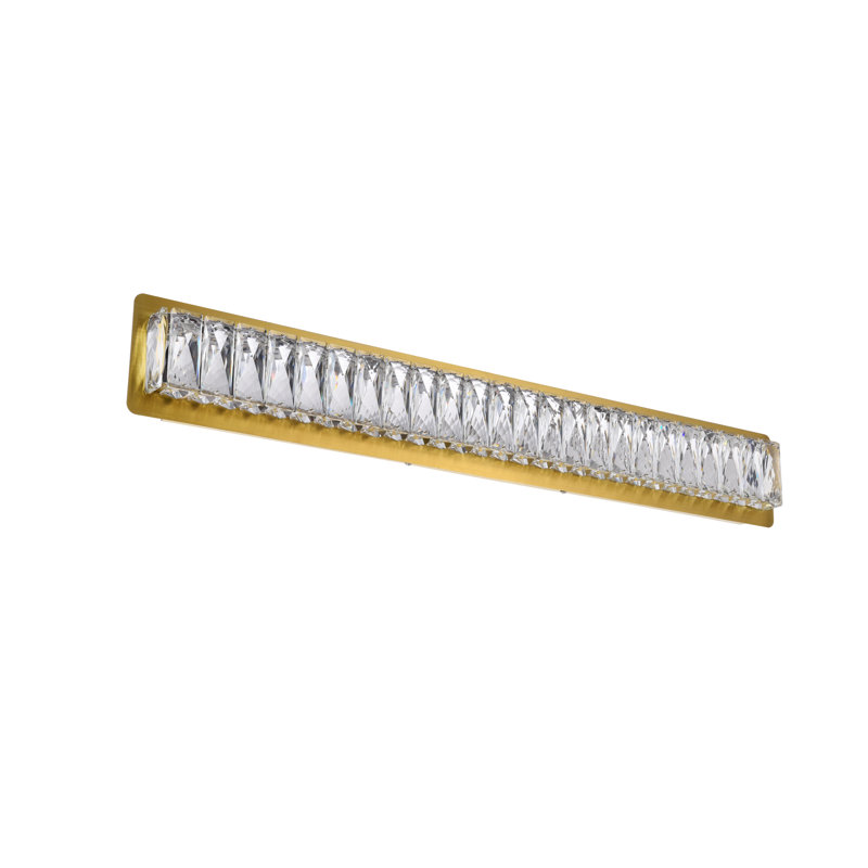 Éclairage pour meuble-lavabo à DEL à intensité variable Steveson, H 4,5 po x l 31,9 po x P 2,2 po, Or