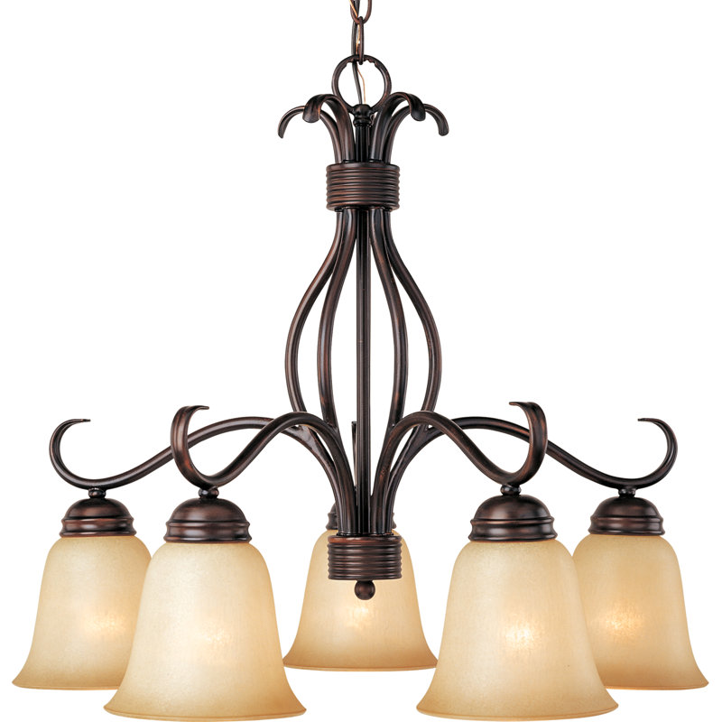 Agena 5 - Light Dimmable Chandelier, Wilshire Oil Rubbed Bronze Shade