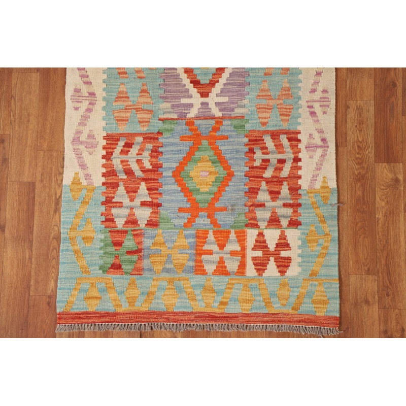 Geometric Kilim Oriental Runner Rug 3x10