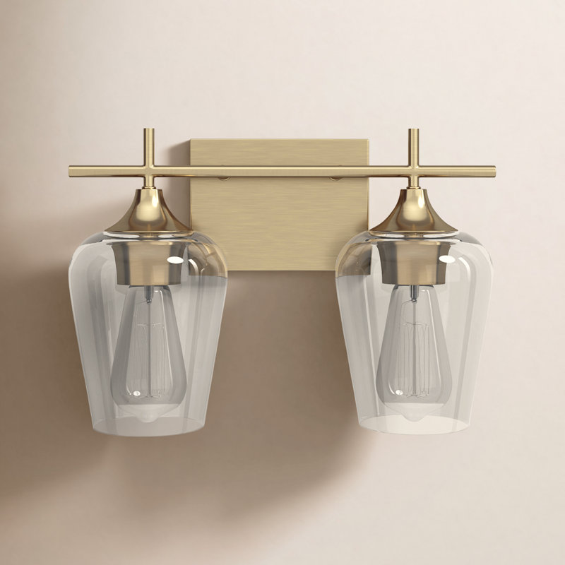Breena Dimmable Vanity Light in Warm Brass, Warm Brass, Clear