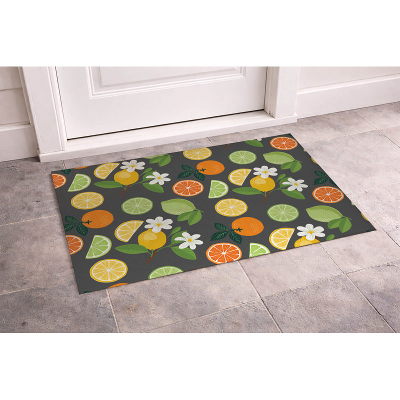 Paillasson Sunny Citrus, Gris anthracite, L 17 po x L 24 po
