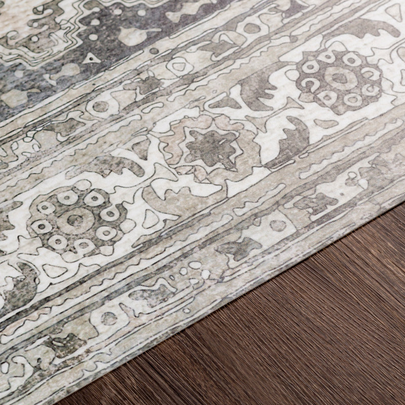 Vinyl Oriental Indoor Rug, Rectangle 2' x 3'11"