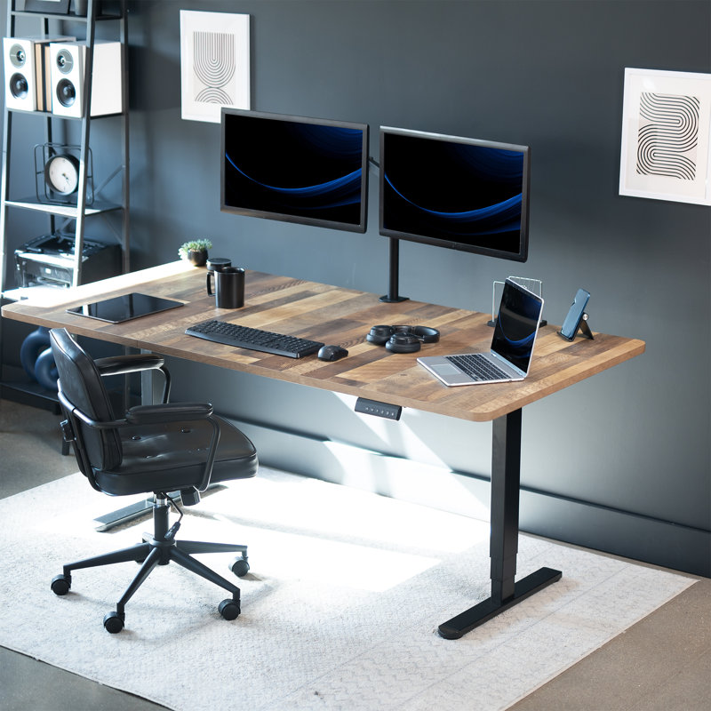 Poste de travail électrique 71 po x 30 po, série 2B7B, 25.4'' H x 71" W x 36'' D, Wood/Black